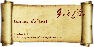Garas Ábel névjegykártya